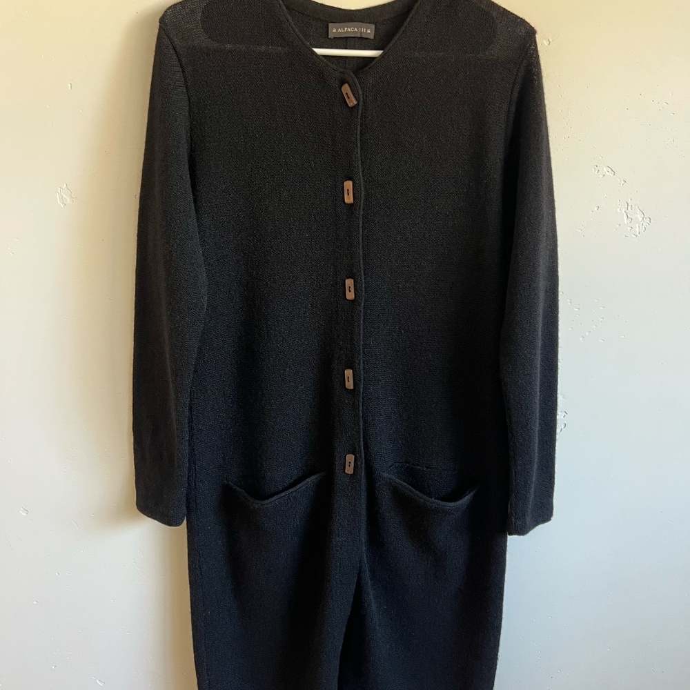 Alpaca 111 Long Alpaca Wool Cardigan Sweater Coat